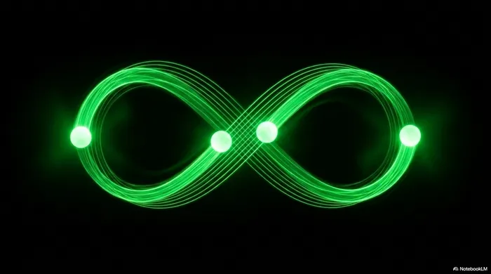 Green infinity cascade pattern looping endlessly - the visual of infinite play