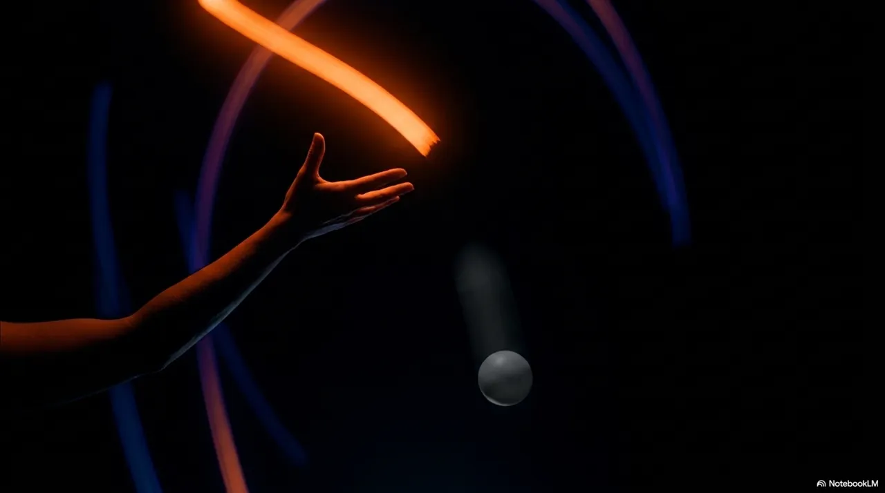 A hand in the moment of releasing a juggling ball, fingers extended, ball just leaving the fingertips