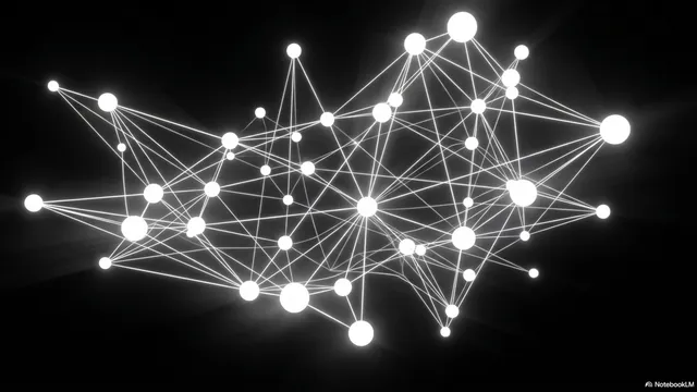 White glowing nodes connected by lines forming a neural network