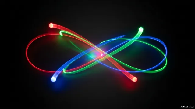 Three interweaving infinity loops in red, green, and blue forming a single RGB pattern