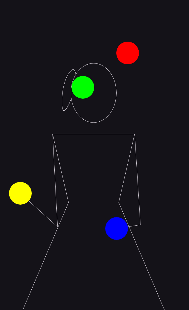 The female figure running a synchronous four-ball pattern, dark theme