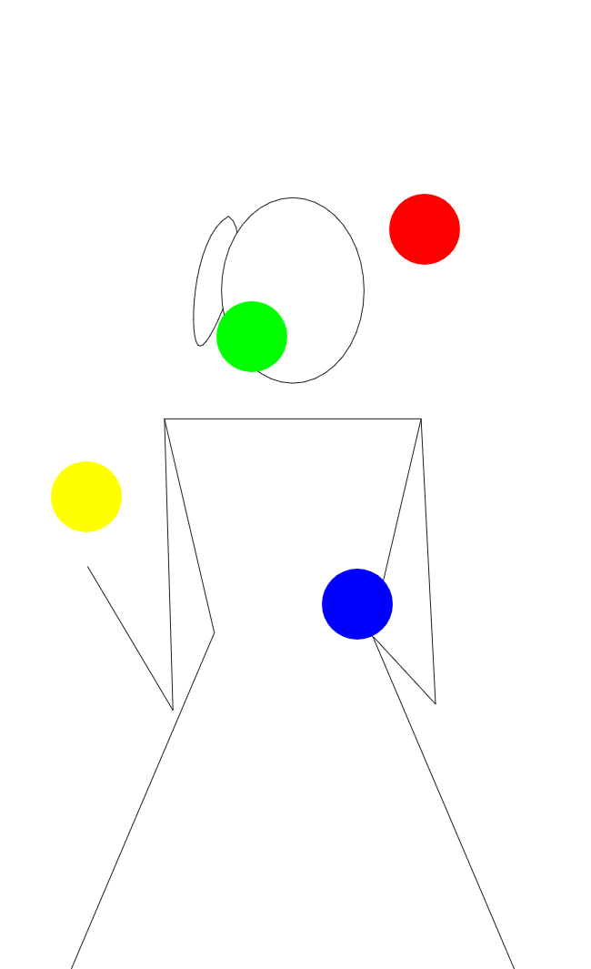 The female figure running a synchronous four-ball pattern, light theme